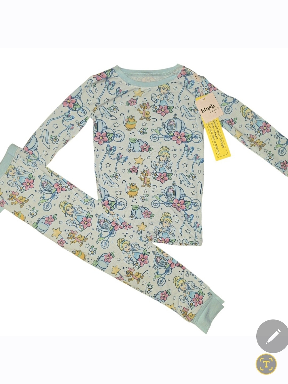 Blush Lotus Long Sleeve Pajama Set In Midnight 4T NWT